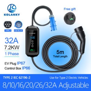 Current 8/10/16/20/26/32A 7kw Type 2 Plug Car Battery Charger — China import for GCC