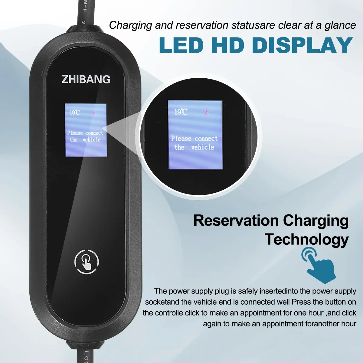 Portable EV Charger: LCD, 110V/220V, 16A — photo 6
