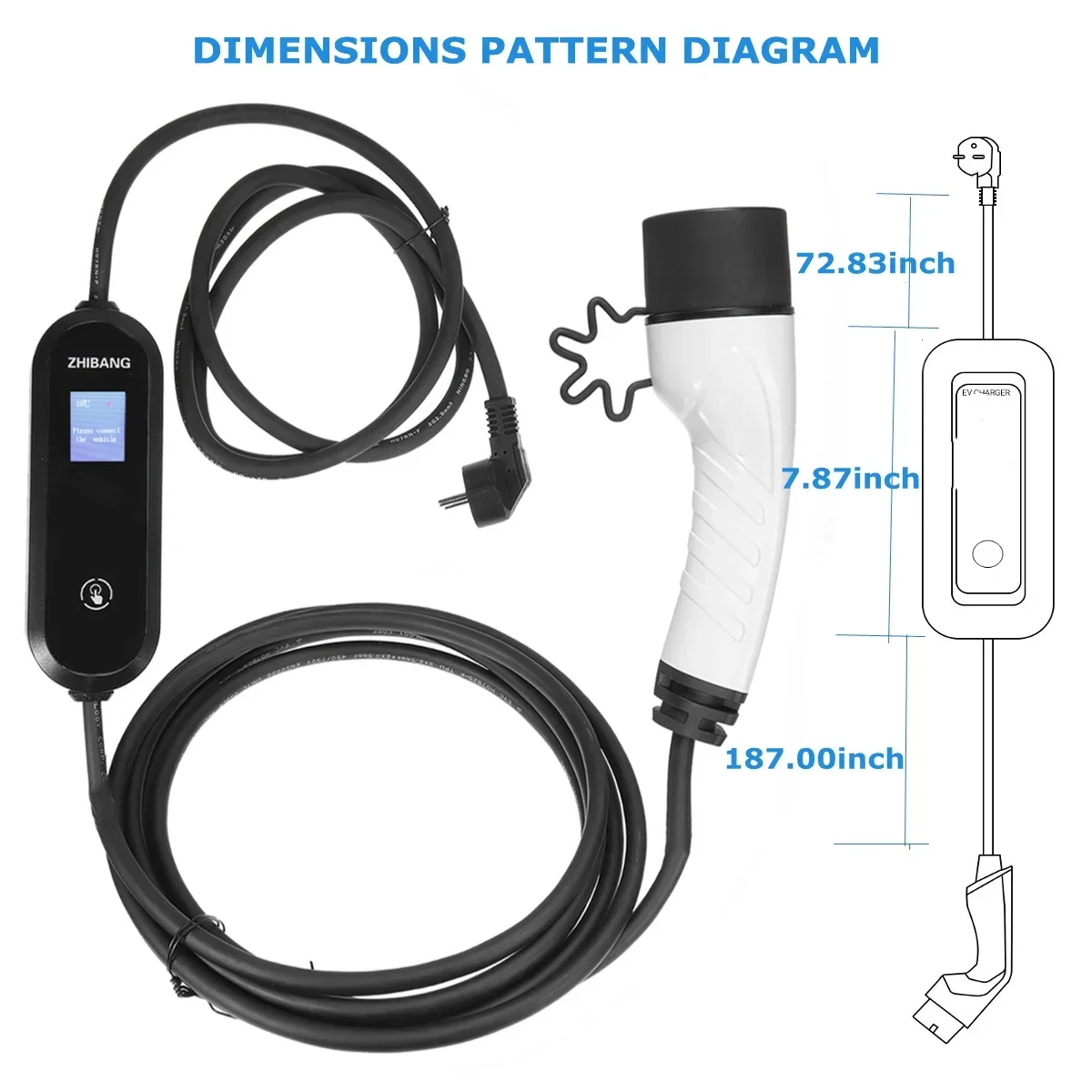 Portable EV Charger: LCD, 110V/220V, 16A — photo 2