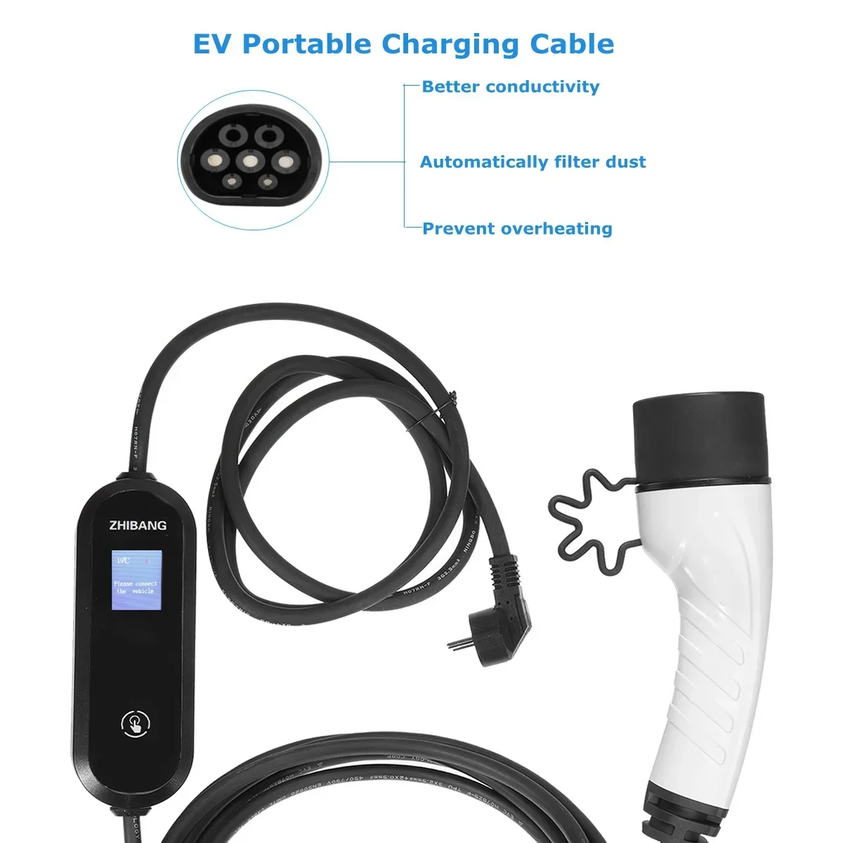 Portable EV Charger: LCD, 110V/220V, 16A — photo 3